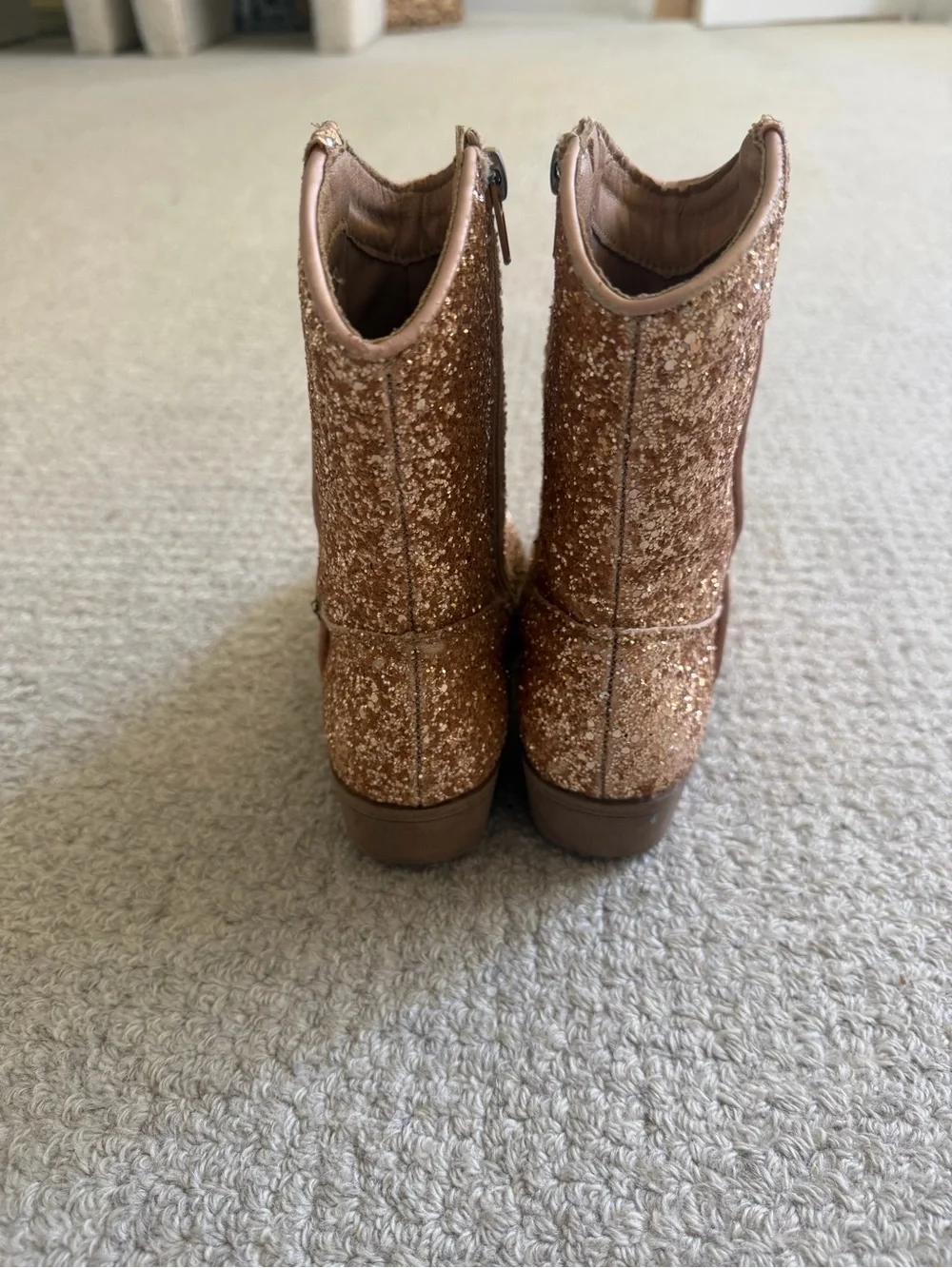 Girls' Glitter Cowboy Boots - Rose Gold